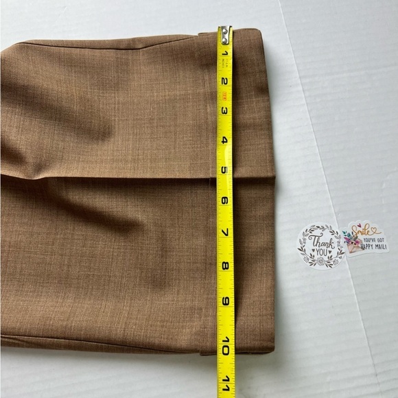 Nanette Lepore Pants Camel Tone Unlined Fine Wool Wide Leg w. Cuffs & Pockets - Picture 12 of 13